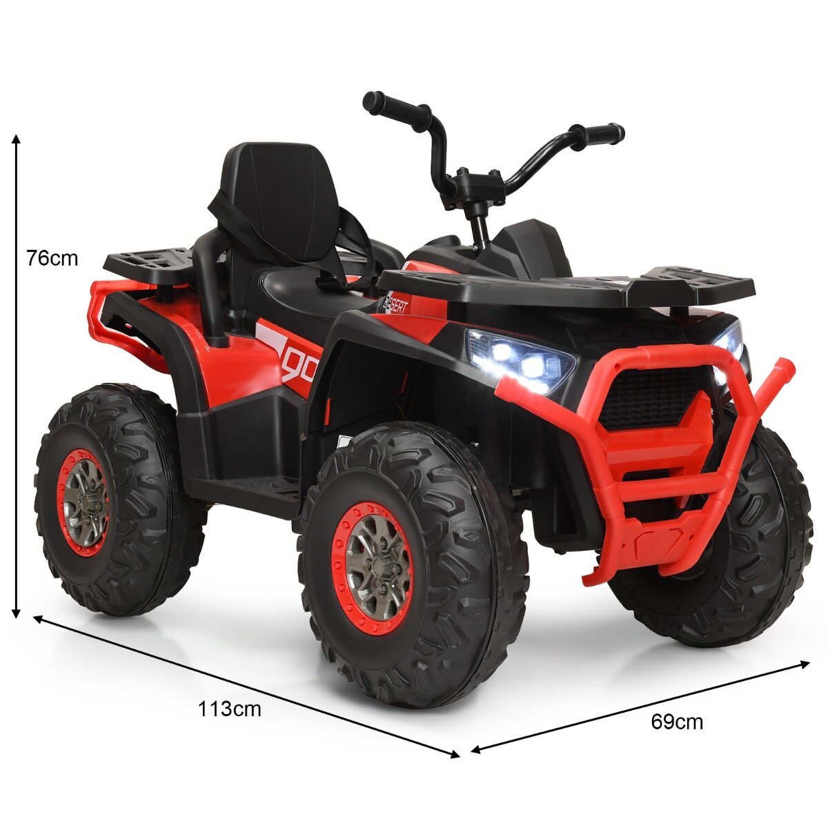 12 V elektriline laste ATV esitulega 4 ratast laste auto elektriauto lastele alates 3. eluaastast punane