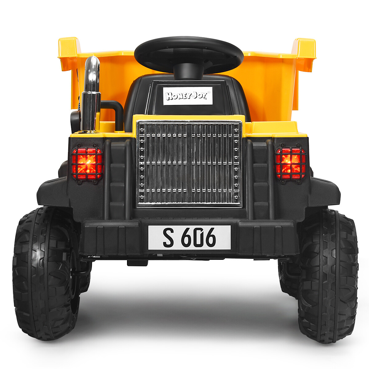 12 V lastetraktor elektrilise tagalabidaga, puldi ja tuledega, muusika ja raadioga lastele alates 3. eluaastast