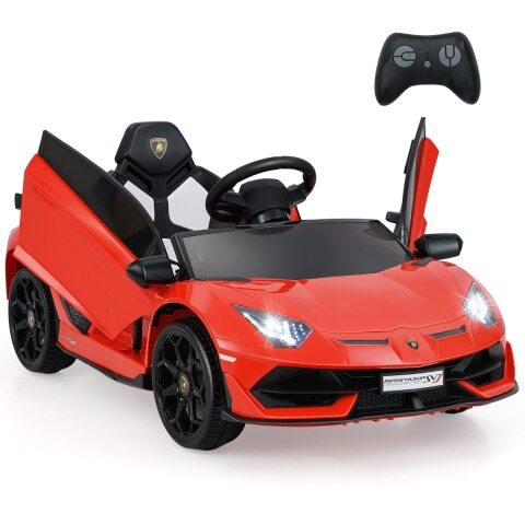 Lamborghini 12 V litsentseeritud elektriline mänguauto lastele, puldiga elektrisõiduk, punane