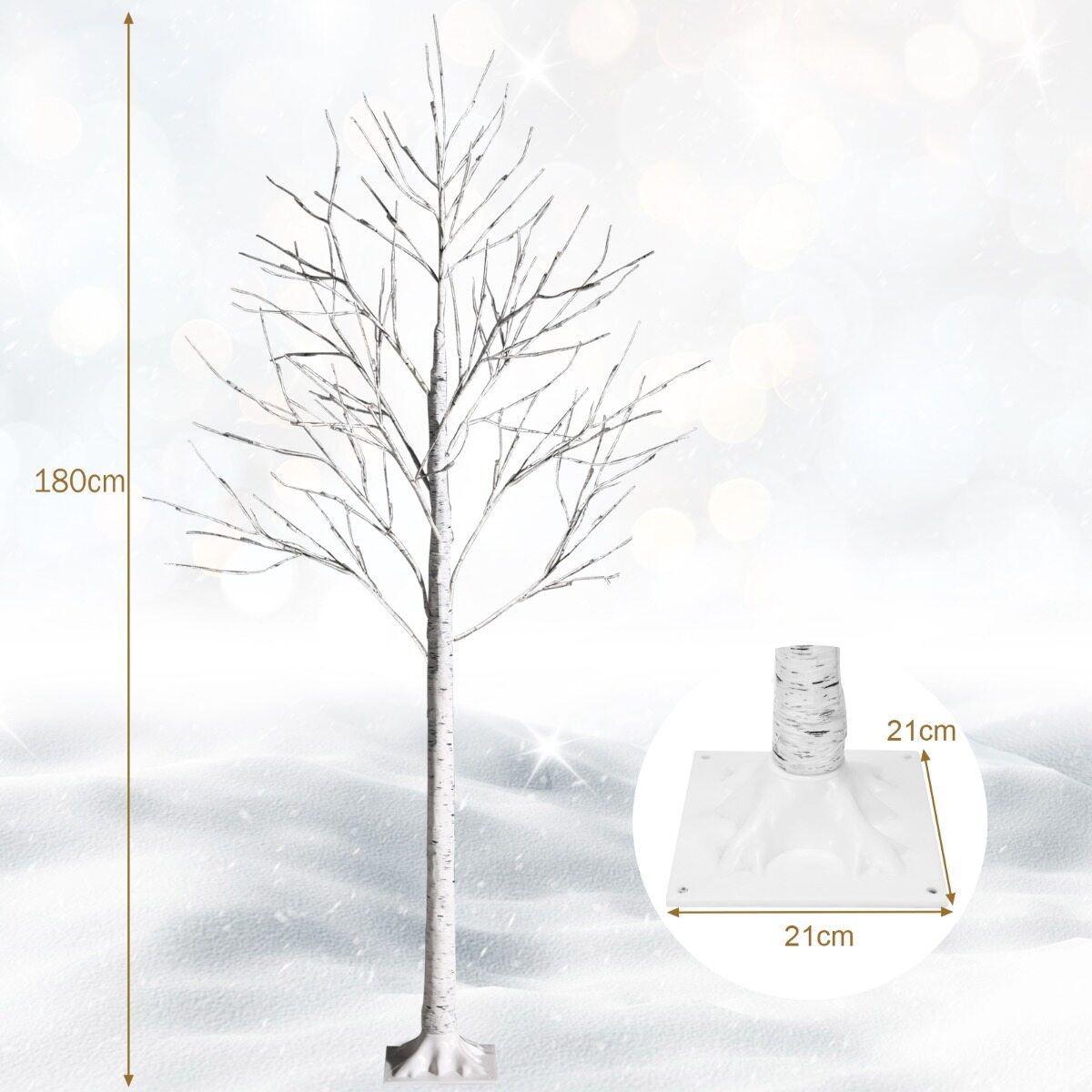 Puulamp 180 cm kaseimitatsiooniga LED-tuledega