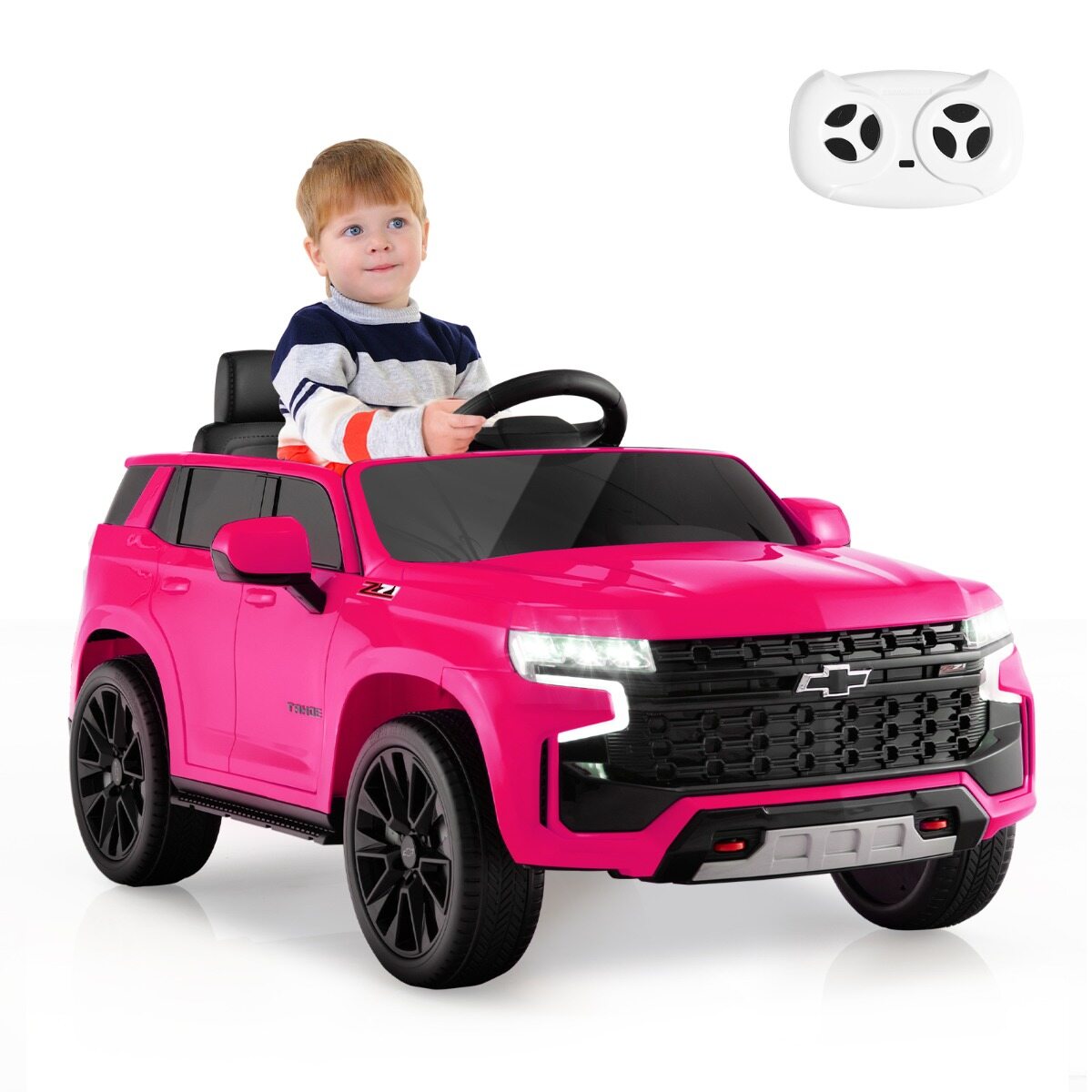 Laste Chevrolet elektriauto 2.4 G puldi ja vedrustuse ja tulede ja muusikaga, lasteauto roosa