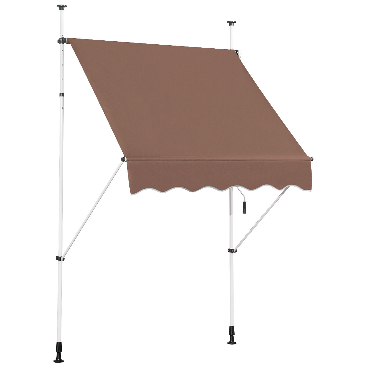 Käsitsi väljatõmmatav varikatus 150 x 125 cm, reguleeritava kõrgusega 2-3 m, puurimist mittevajav, metall ja kangas, aknale, rõdule või aiakohvikusse