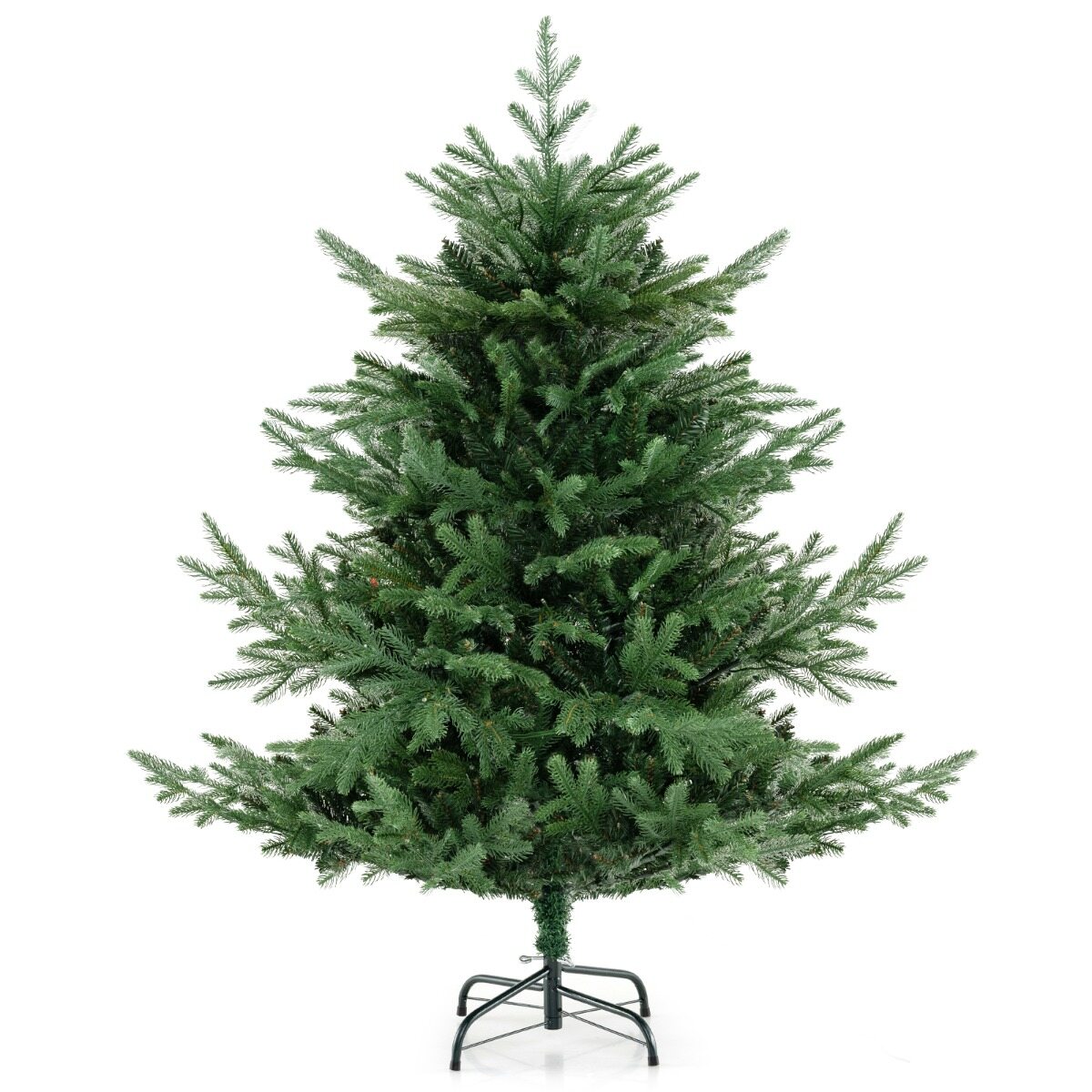 Kunstlik jõulupuu 135 cm 442 oksaotsaga 160 sooja valge LED-tulega, PE ja PVC kunstkuusk
