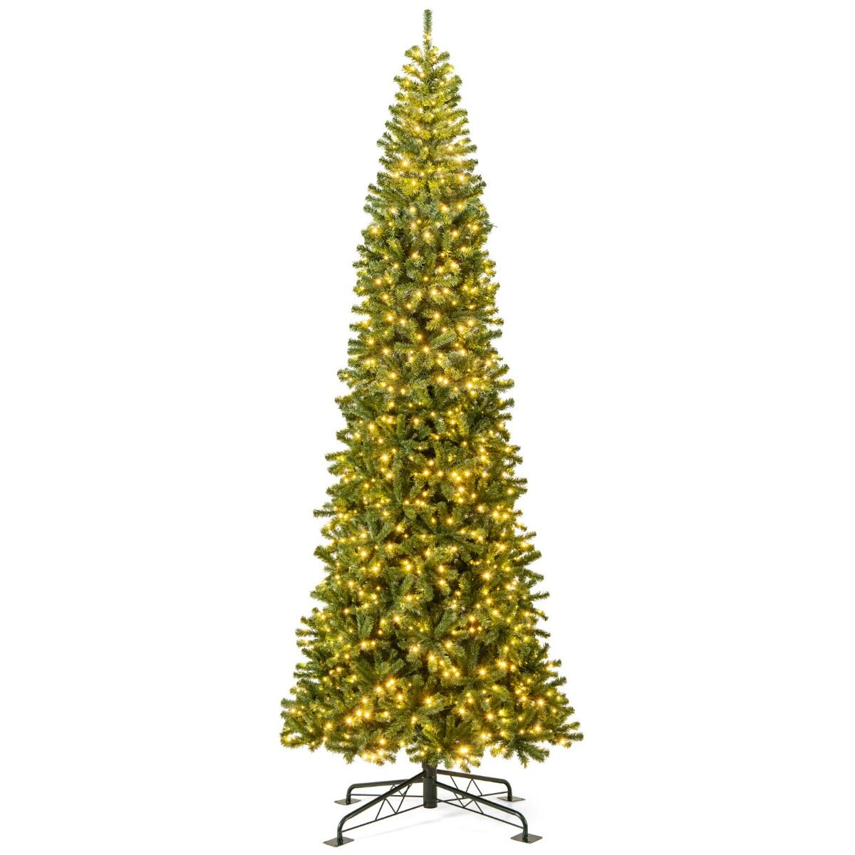 360 cm pikkune kunstliigendiga eelvalgustusega jõulupuu kiirtoiteühenduse, 2536 PVC-oksa ja 1030 LED-tulega