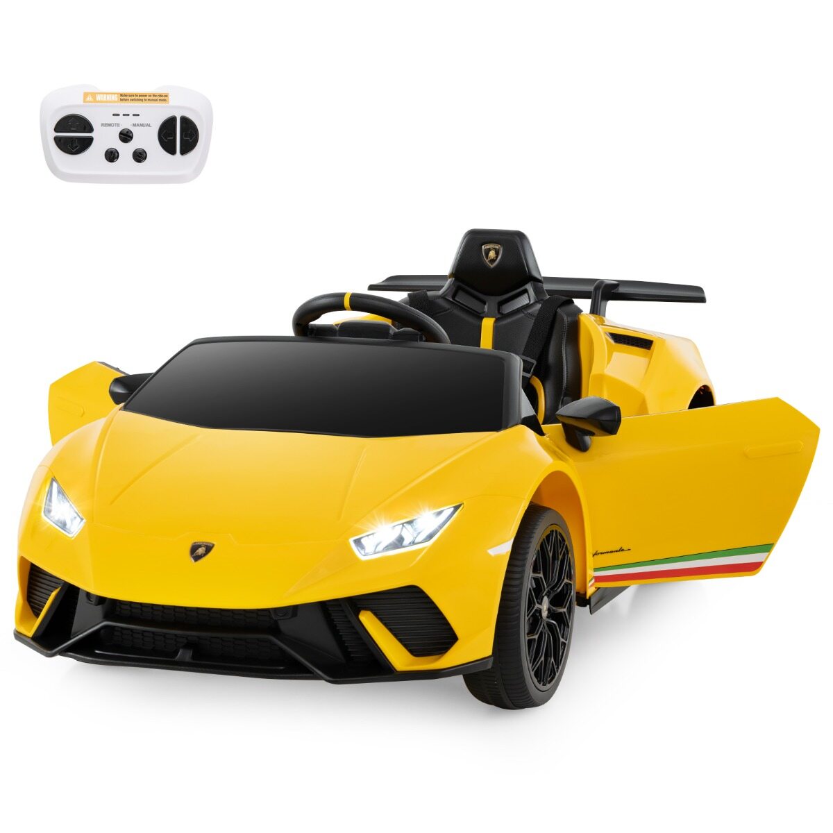 Laste elektriauto Lamborghini 12 V laste elektriauto puldiga kollane