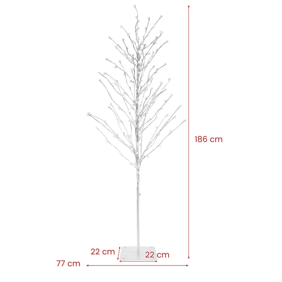 186 cm eelvalgustusega kasepuu kunstkuusk 168 sooja valge LED-tulega, metallvaiad, jõulupeo kaunistused