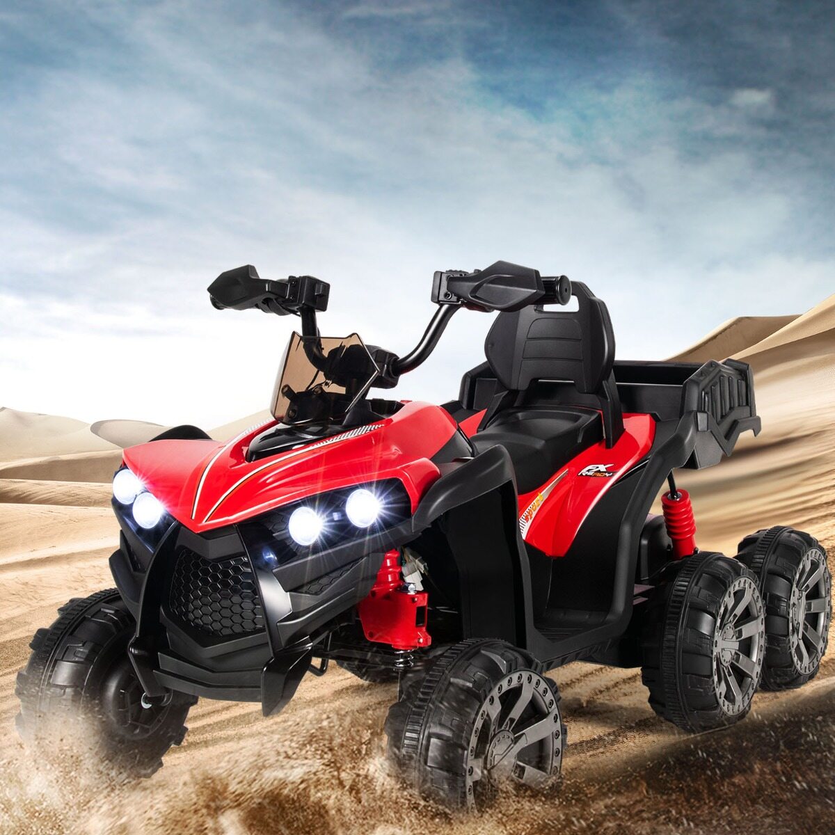 12 V elektriline laste ATV panipaiga ja LED-tuledega, mini elektriline ATV 3-6 km/h, punane