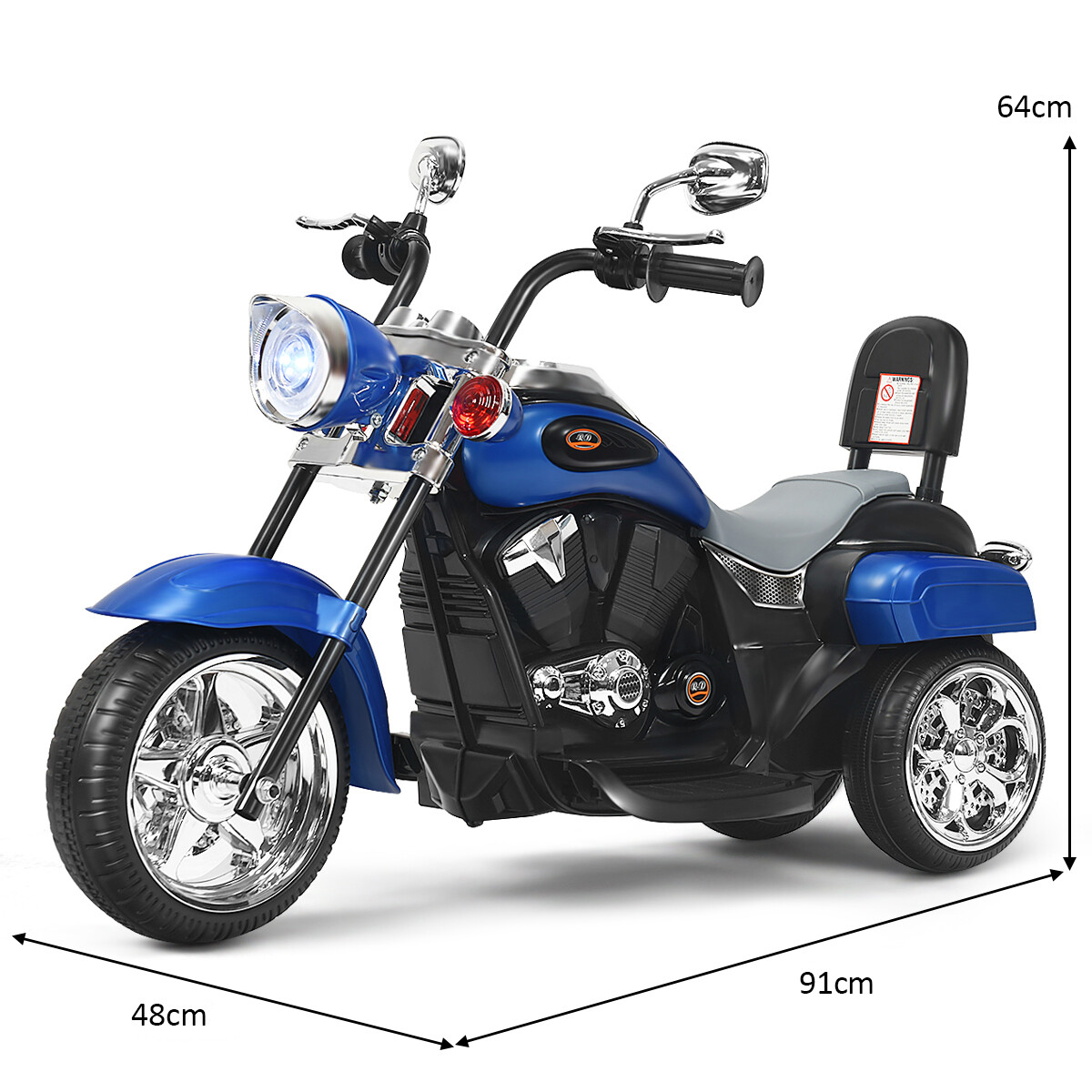 Laste chopper-elektrimootorratas 3 km/h