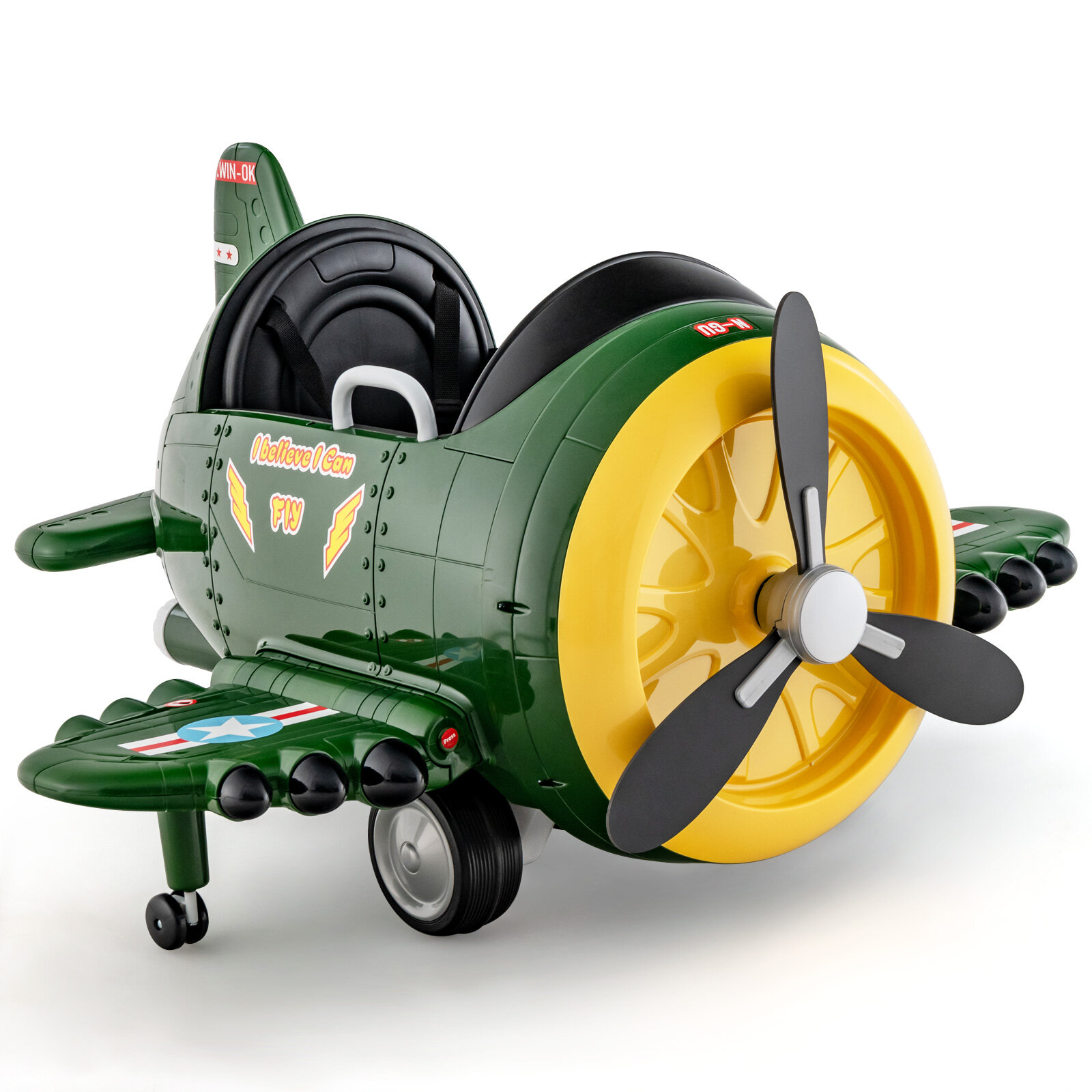 Laste elektriauto lennuki välimusega Elektrilennuk puldiga 124 x 100 x 62 cm