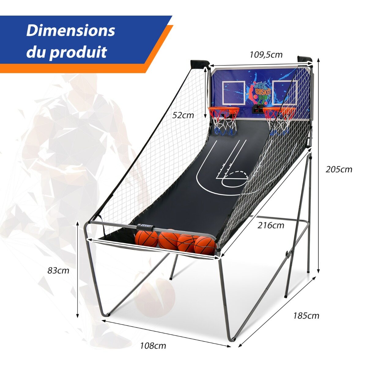 Foldable Basketball Arcade Game-Navy Foldable Basketball Arcade Game-Navy