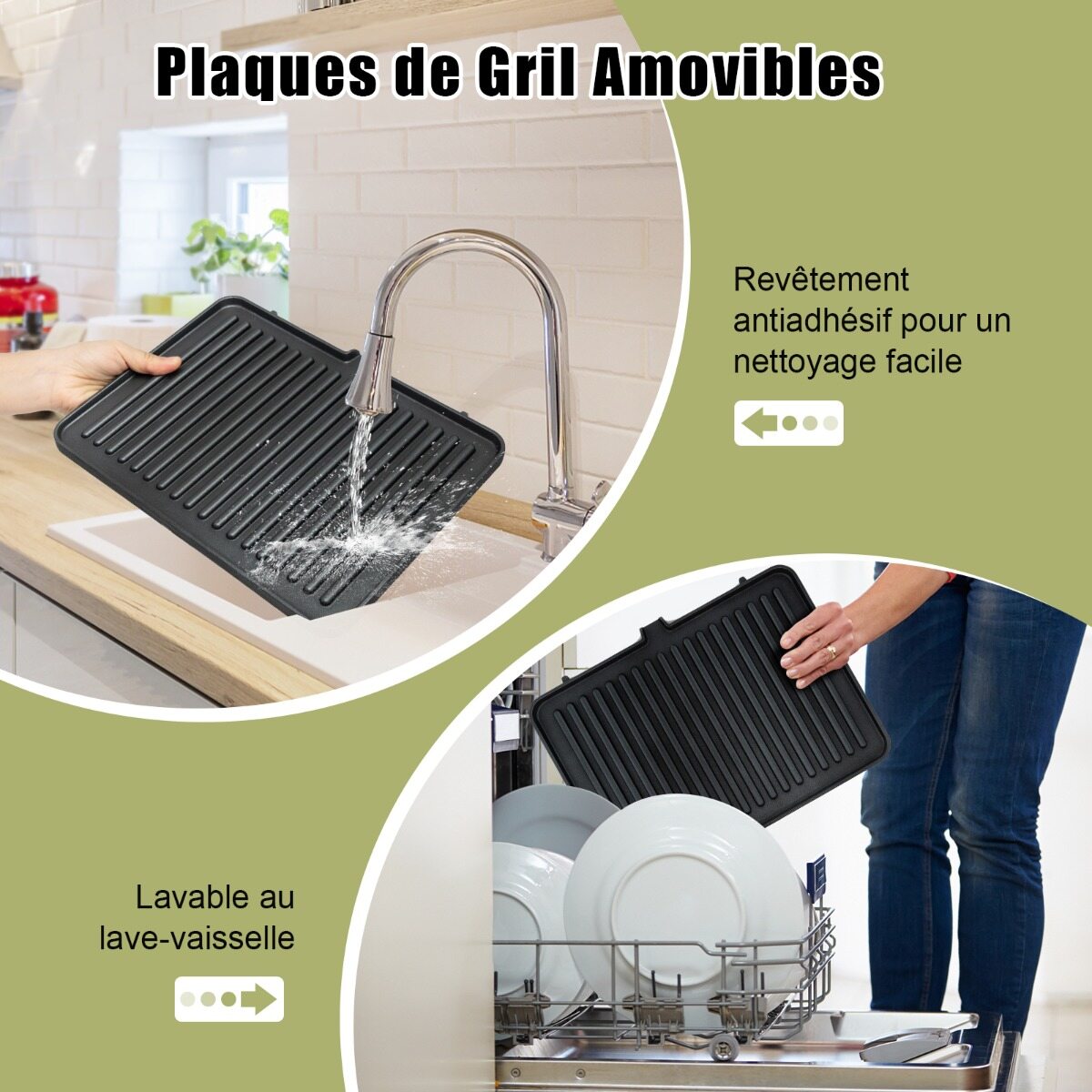 3-ühes 1200 W panini-pressgrill mittenakkuvate plaatidega, elektrigrill
