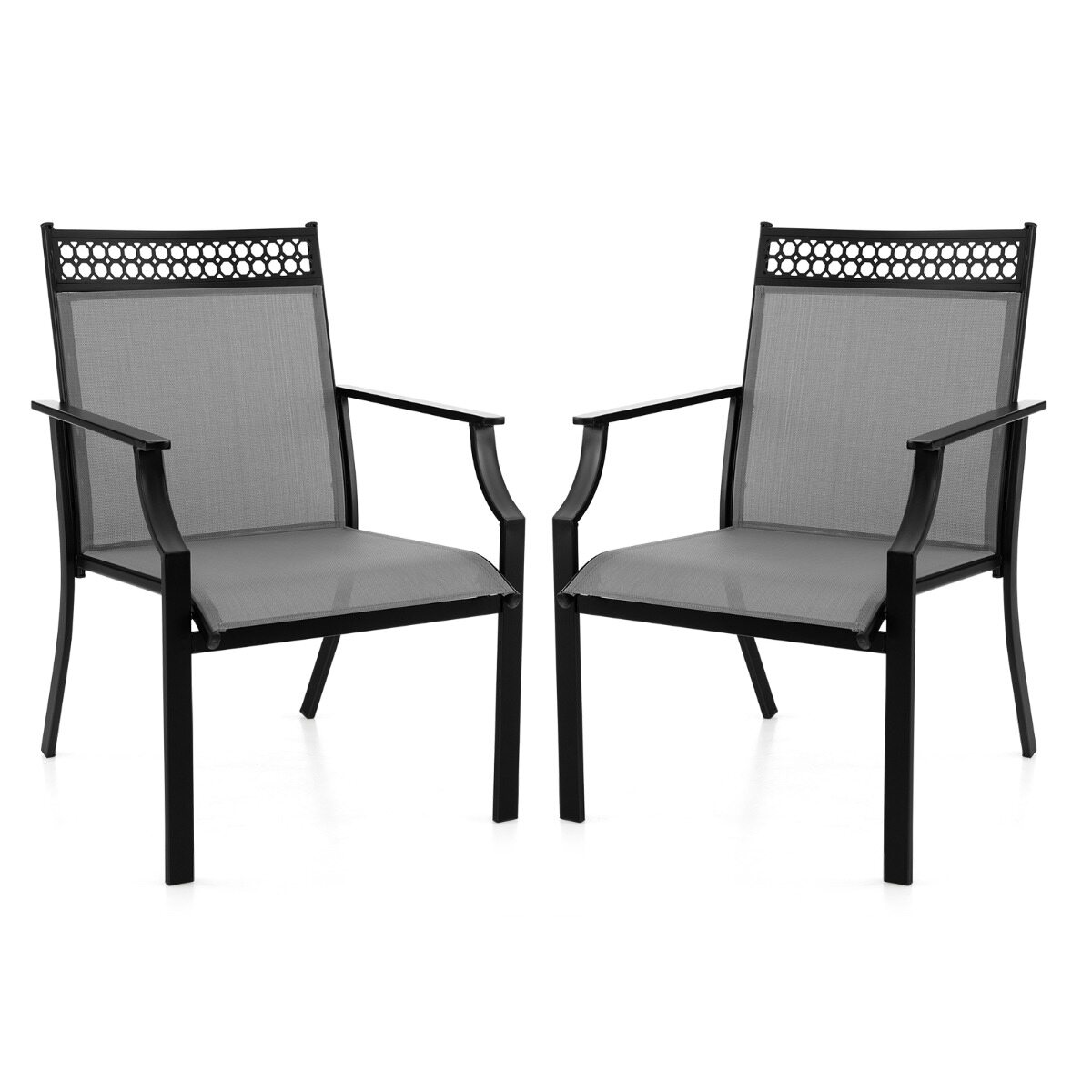 2 aiatooli komplekt, kiirkuivava kanga ja metallraamiga, terrassitoolid, hall