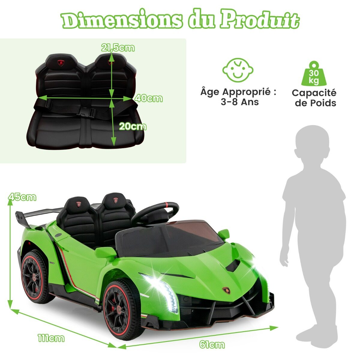 12 V elektriline sõiduauto lastele vanuses 3+ eluaastat, puldiga, nelikvedu, hüdraulilised uksed, muusika, reguleeritav kiirus 3-6 km/h, roheline