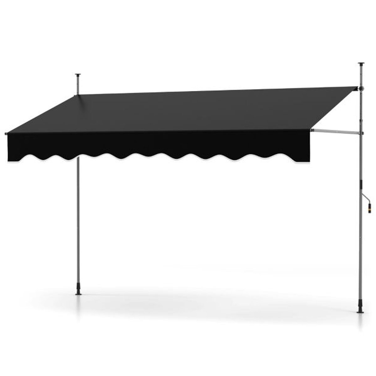 Puurimist mittevajav varikatuse kinnitus käsivändaga. Reguleeritava kõrgusega ja UV-kindel. 300 cm must.