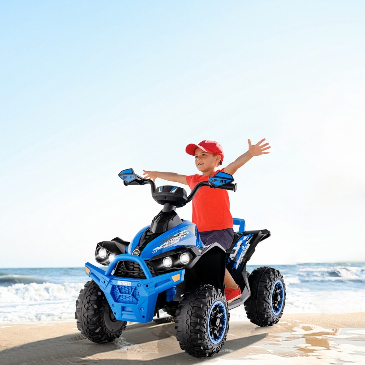 12 V elektriline laste ATV helisignaali ja LED-esitulega, sinine