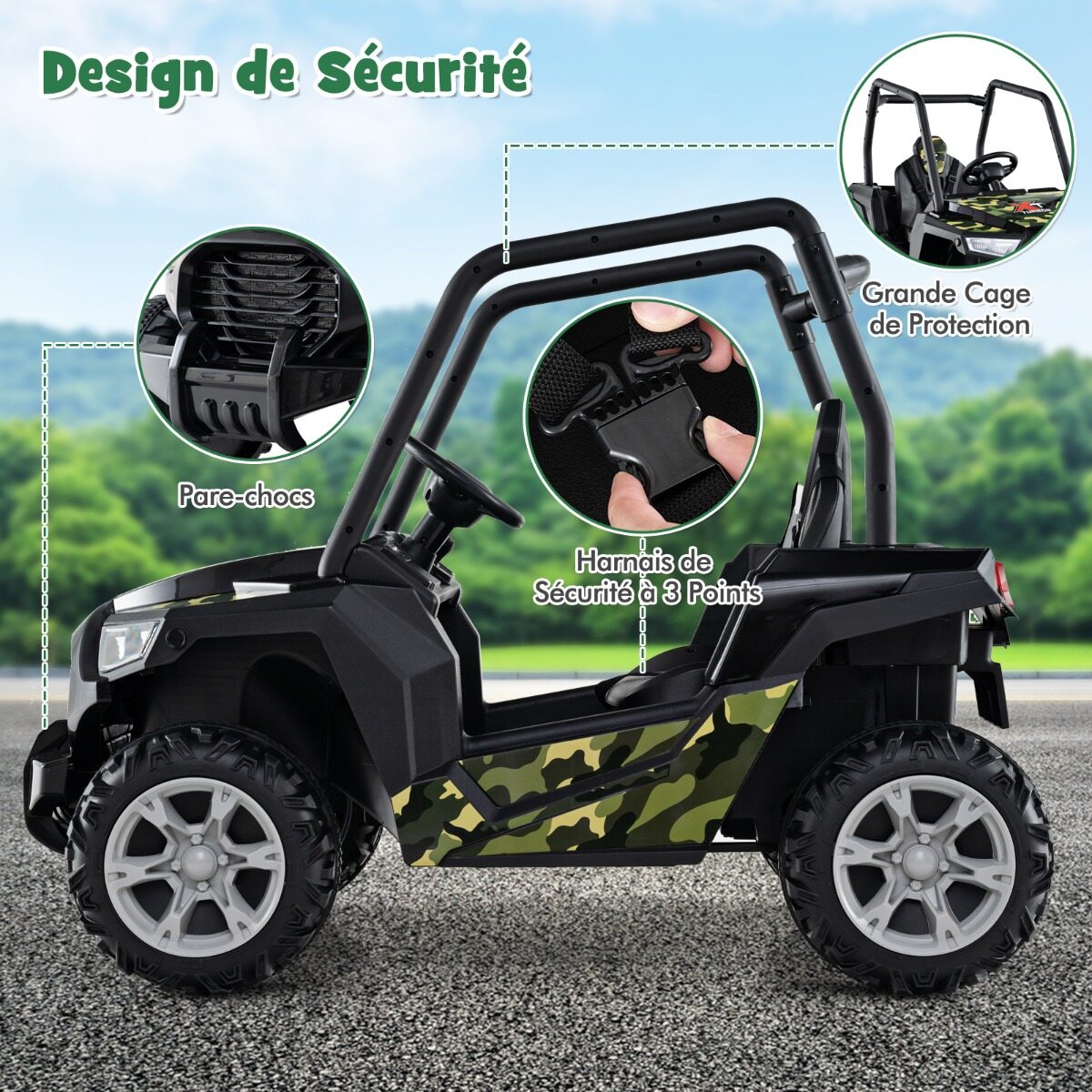 Laste elektriauto 2,4 G puldiga 24 V elektriauto UTV lastele alates 3. eluaastast roheline