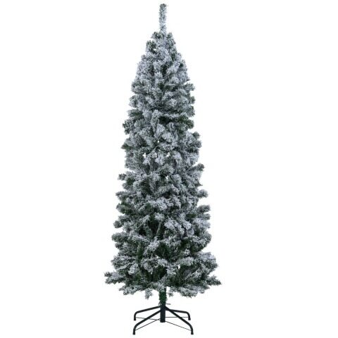 180 cm eelvalgustusega jõulupuu, liigendpuu 533 lumega kaetud PVC oksaga, 260 sooja valget LED-tuld, 8 režiimi, kokkupandav metallalus