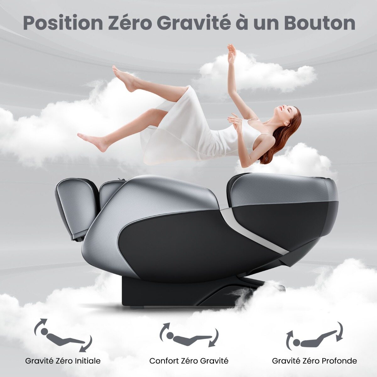 Elektriline massaažitool Shiatsu tugitool Zero Gravity SL Track 12 eelseadistatud režiimiga hääljuhtimisega must