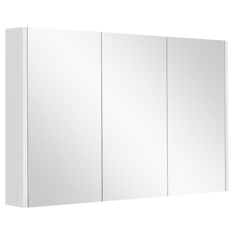 Vannitoa seinakapp 3 peegliga, seinale kinnitatav hoiukapp 3 uksega, 3 reguleeritava kõrgusega riiulit, 90x11x65cm, valge