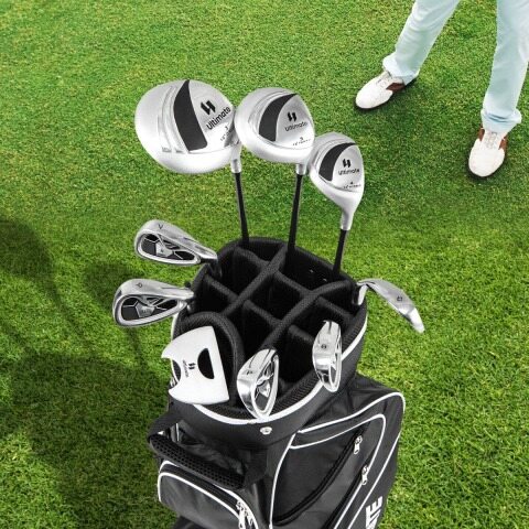 Täiskomplekt golfikeppide jaoks, paremakäelistele, naistele, golfikeppide komplektid kandekotiga, must