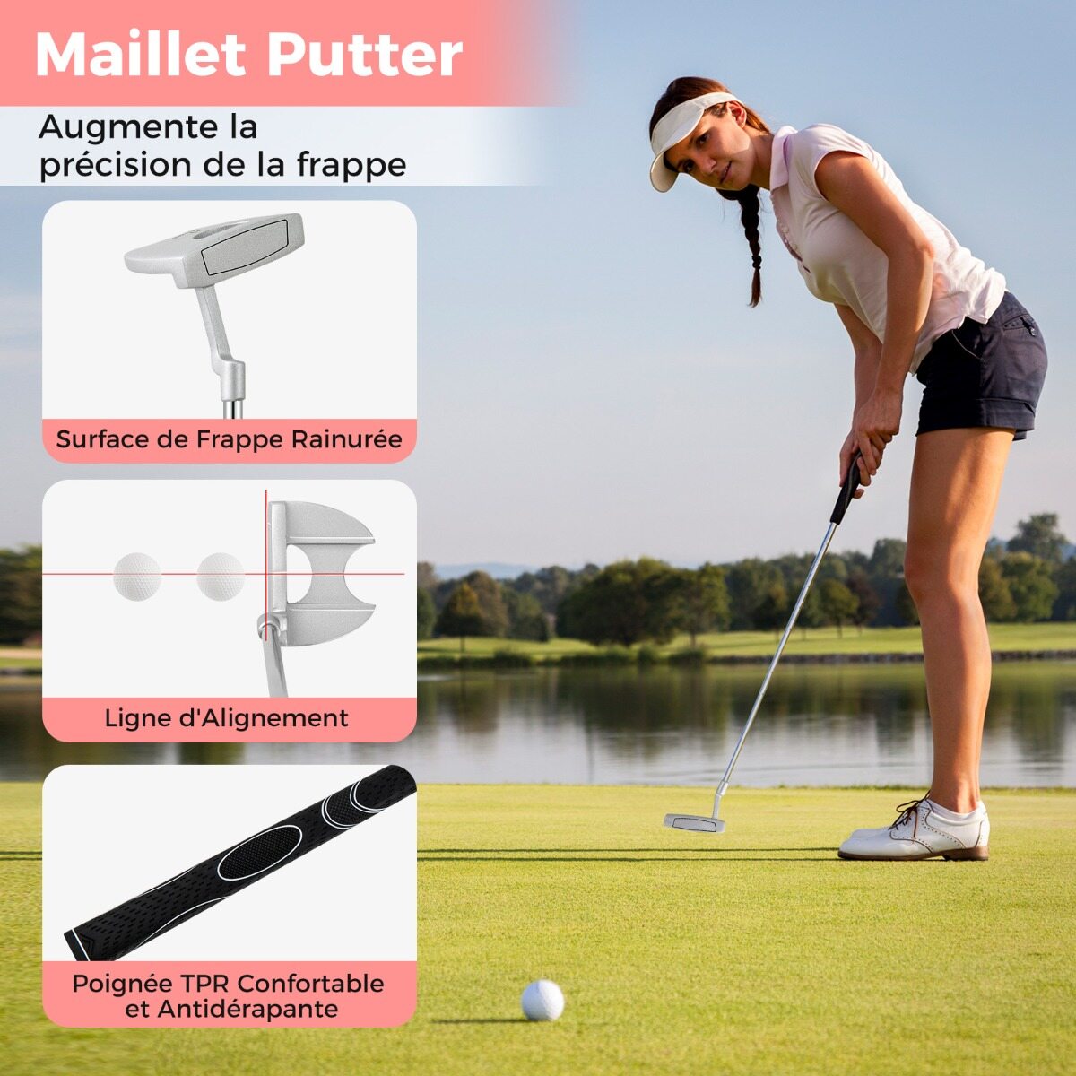 Täiskomplekt golfikeppide jaoks, paremakäelistele, naistele, golfikeppide komplektid kandekotiga, must