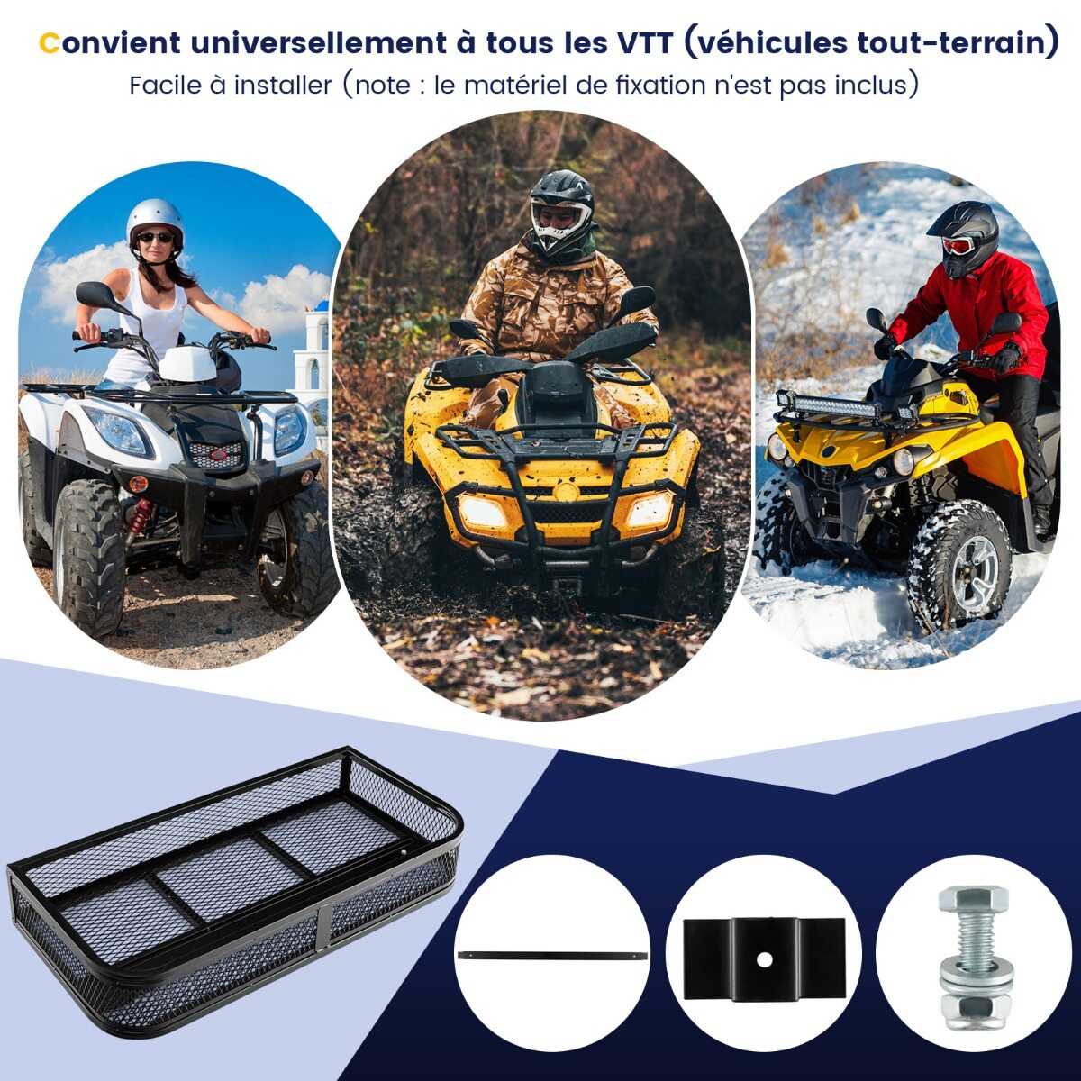ATV eestlaetav korv, eesmine pagasikorv, pakiraami korv, hoiukorv 92 x 44 x 16,5 cm