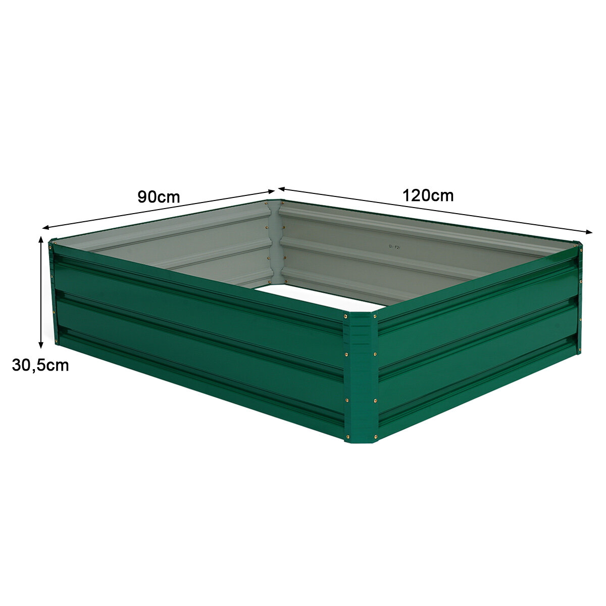 Terasest lillepott, metallist lillepott, õue, metallist raam, 4 paneeliga, 120 x 90 x 30 cm, roheline