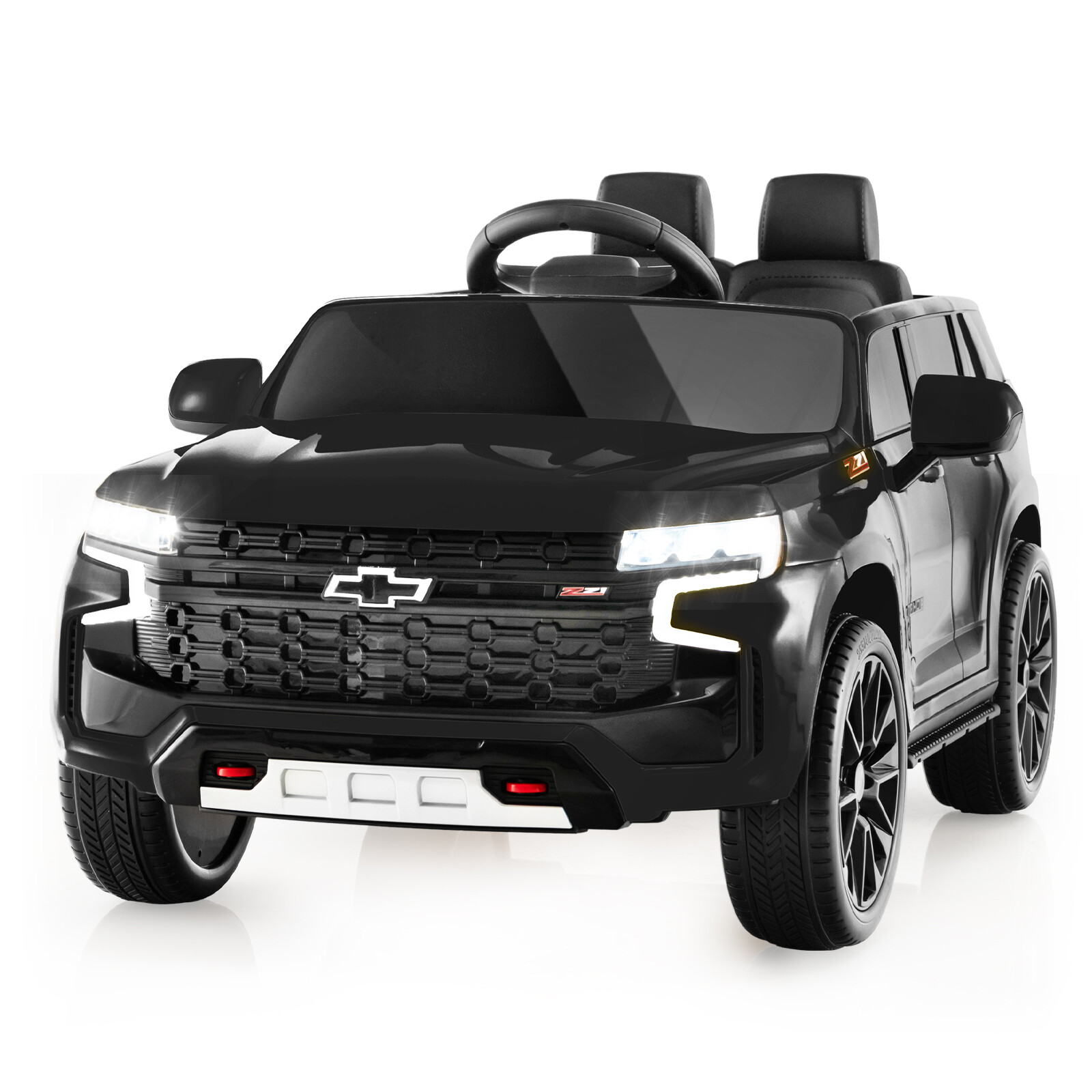 Laste Chevrolet elektriauto 2.4 G puldi ja vedrustuse ja tulede ja muusikaga, lasteauto must