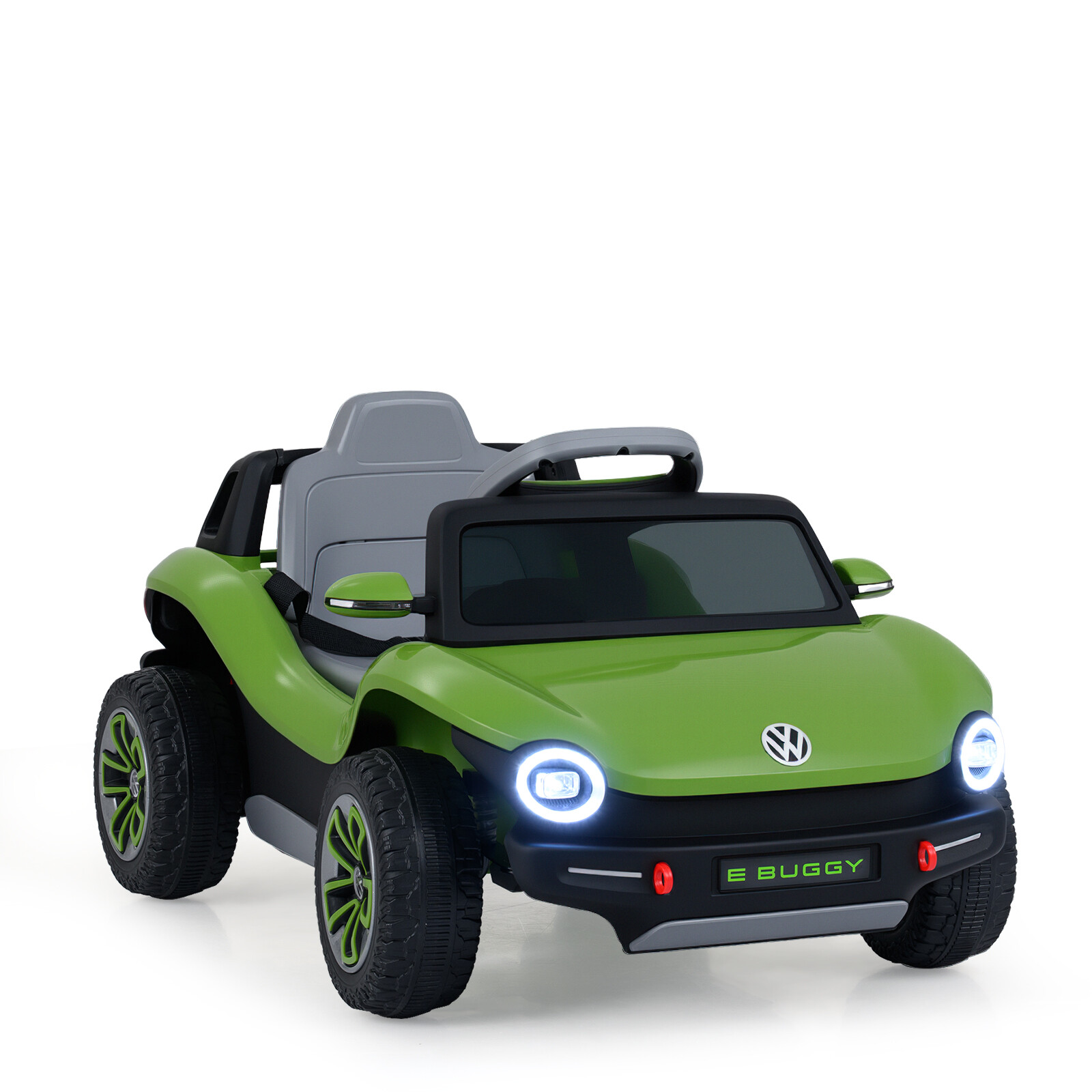 Litsentseeritud VW laste elektriauto 12 V 2,4 G puldiga LED muusikasalvesti 3+ aastat roheline