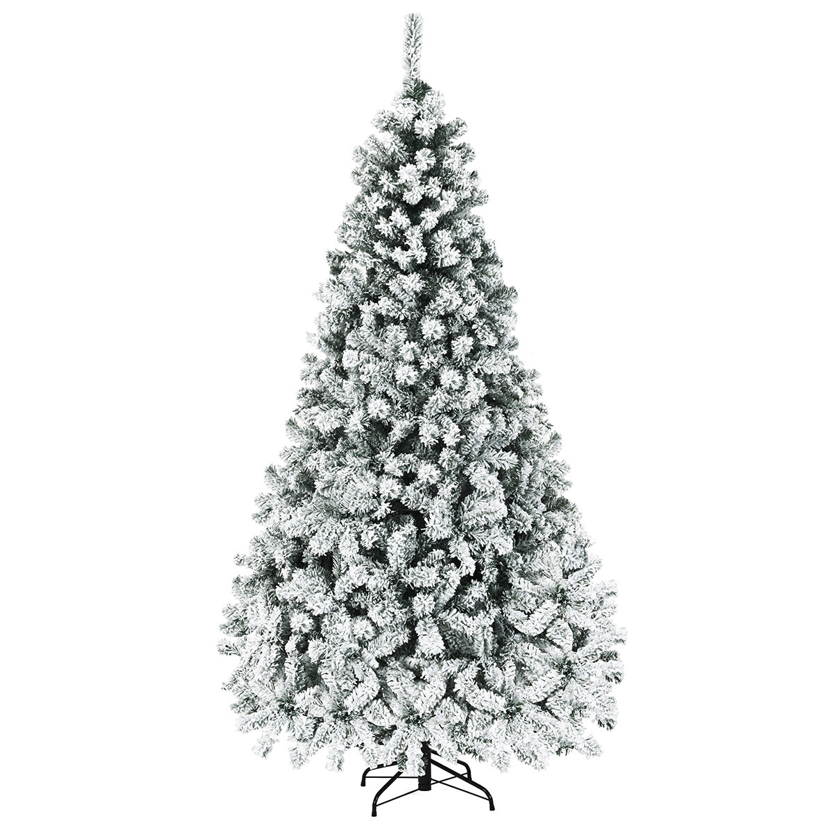 Lumega kaetud kunstkuusk LED-tulede ja metalljalaga 225 cm