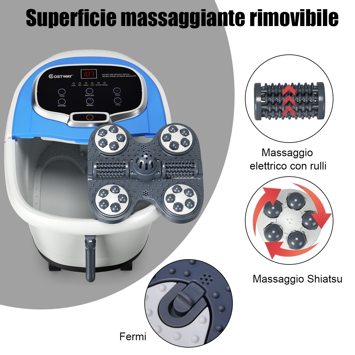 500 W infrapuna shiatsu jalamassaažiseade