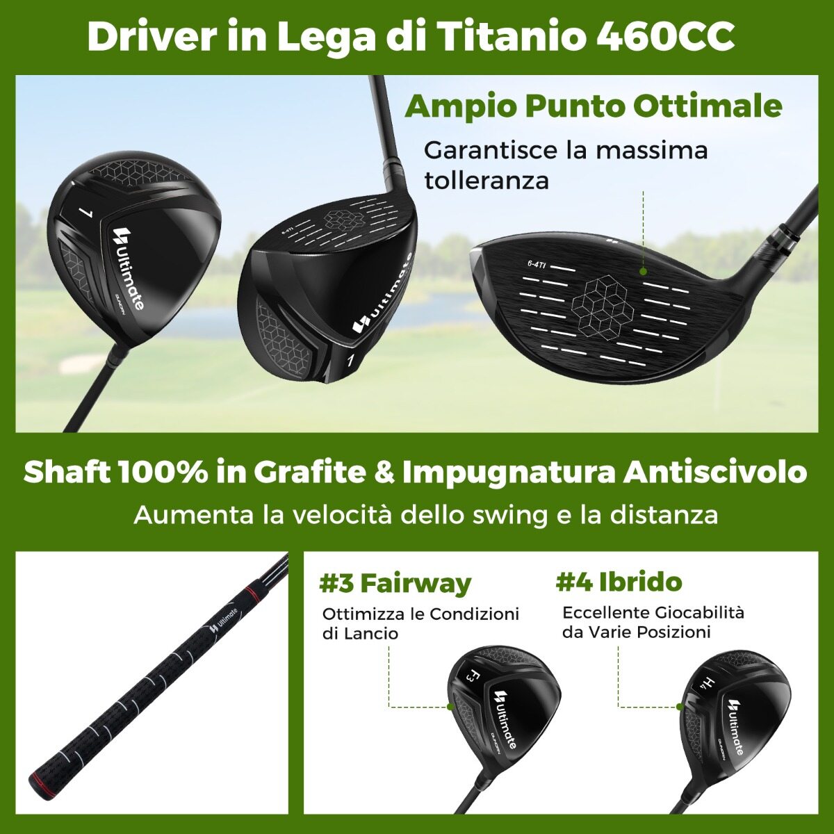 Meeste golfikeppide komplekt kaasaskantava golfikoti ja alusega, putteri ja vihmakattega