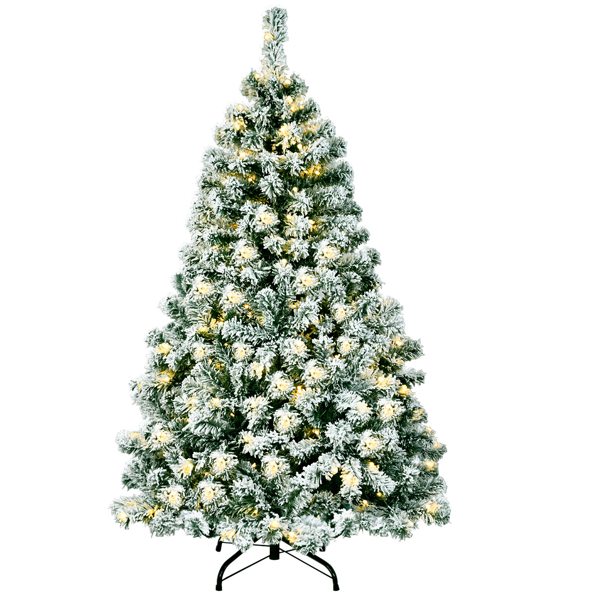 Kunstlik jäätunud jõulupuu LED-tuledega 135 cm