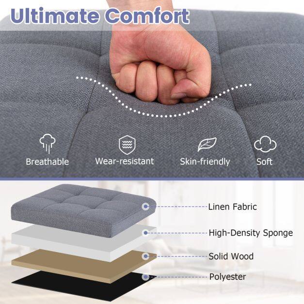 Jalapink panipaigaga 40 x 40 cm, polsterdatud, kaanega, hall