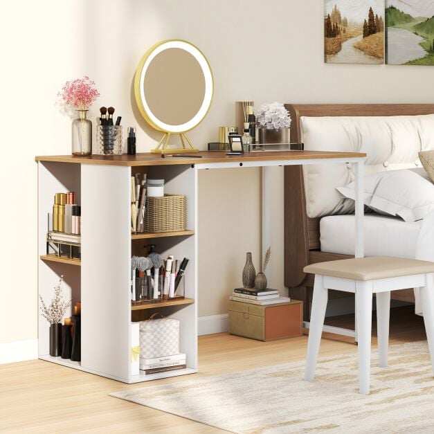 115 cm arvutilaud 5 hoiuruumiga - naturaalne