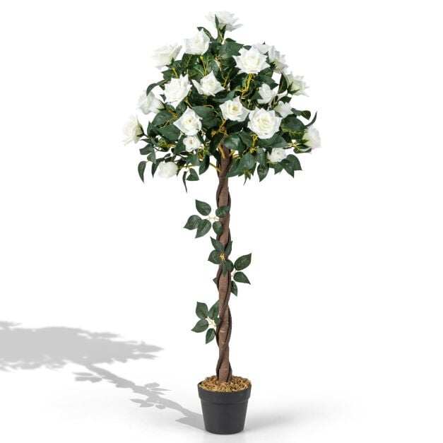 120 cm kunstlill, kunstlill valgete roosidega