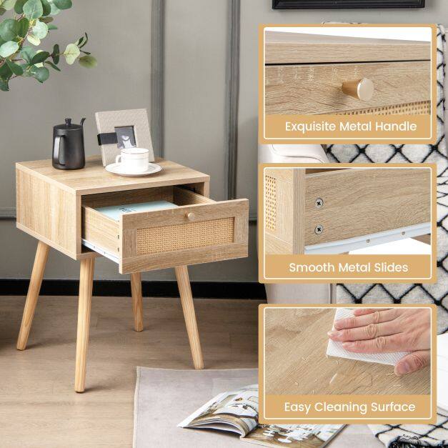 Boho öökapp käsitsi kootud rotangist kaunistustega - naturaalne