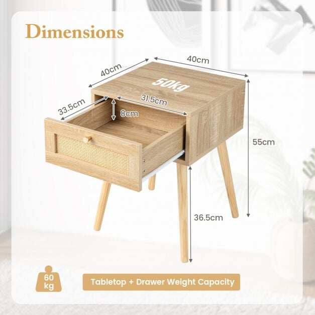 Boho öökapp käsitsi kootud rotangist kaunistustega - naturaalne