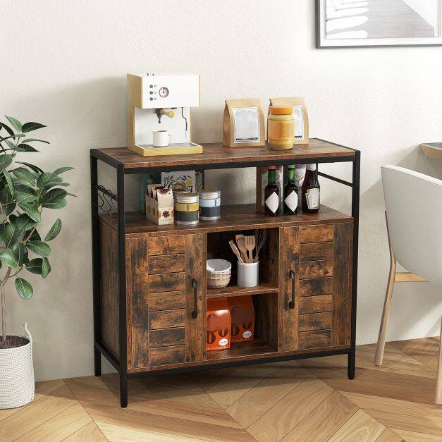 Credenza buffet marrone rustico vista frontale