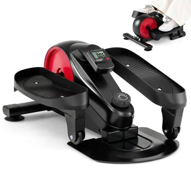 Costway Under Desk Elliptical Pedal Exerciser Adjustable Magnetic Resistance-Red Costway Under Desk Elliptical Pedal Exerciser Adjustable Magnetic Resistance-Red