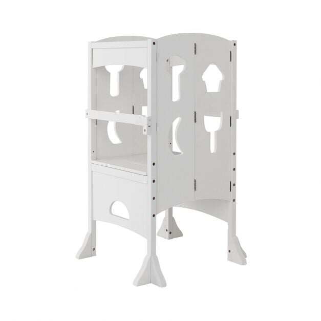 Costway Adjustable Kid’s Kitchen Step Stool with Protective Guardrails Costway Adjustable Kid’s Kitchen Step Stool with Protective Guardrails