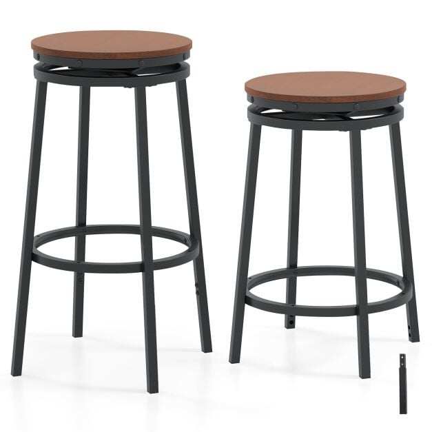 Costway Set of 2 bar stools with 2 adjustable heights 360° rotating kitchen stools counter stools