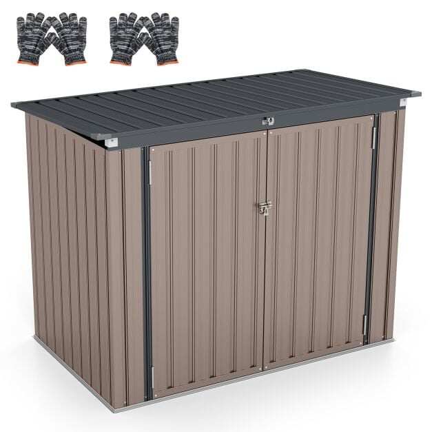Väliprügikastide hoiukuur kahekordse avaga - tumehall