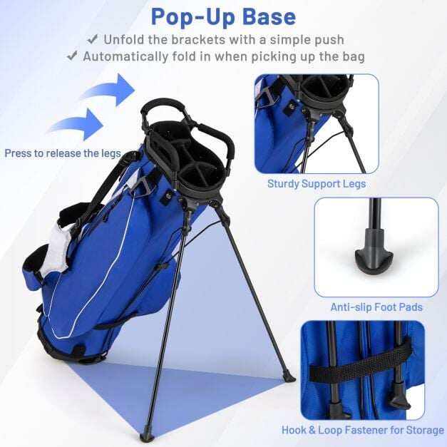15-osaline golfivarustuse komplekt algajatele ja professionaalidele - sinine