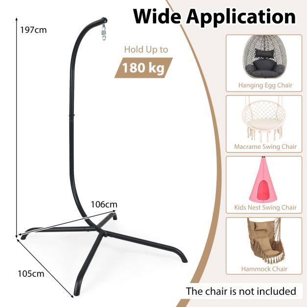 Võrkkiige C-kujuline ripptooli alus ainult sise- ja välistingimustes kasutamiseks