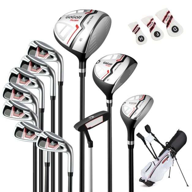 Costway Women's Complete Golf Club Set with Club Bag, Complete Set Includes #1 460CC Driver and Hybrid Red