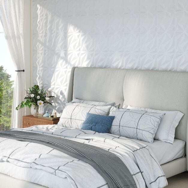 20-Pack 3D Acoustic Wall Panels  with Diamond Texture-White