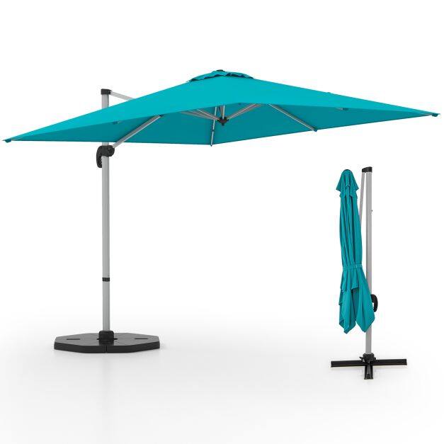 300 cm terrassi konsoolvari 360° pöörlemise ja reguleeritava kaldega - sinine