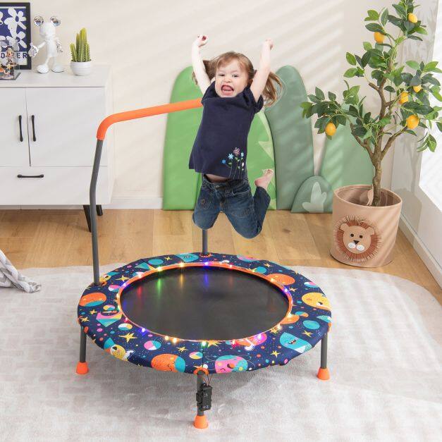 φ92 cm children's trampoline Mini trampoline for children with multicolored LED lighting