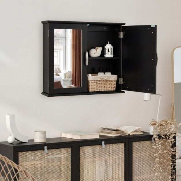 Wall-mounted Bathroom Mirror Cabinet for Bathroom Living Room-Black Wall-mounted Bathroom Mirror Cabinet for Bathroom Living Room-Black